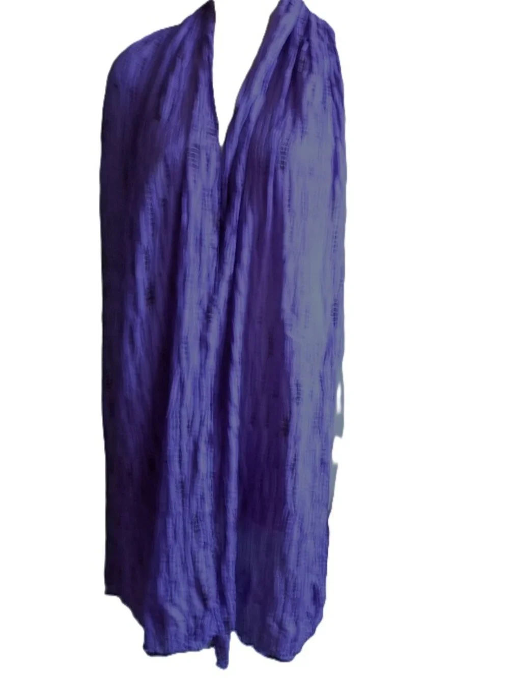 Eileen Fisher purple crinkle silk scarf